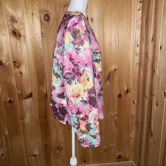 I.N.C. Pastel floral full zip dress jacket size 2X - Picture 4 of 8